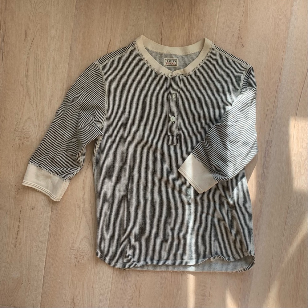 Vintage workwear shirt with 3/4 sleeves. Fits XS-S best.